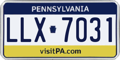PA license plate LLX7031