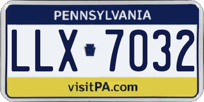 PA license plate LLX7032