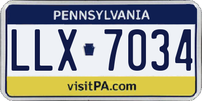 PA license plate LLX7034