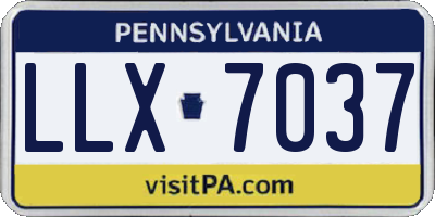 PA license plate LLX7037