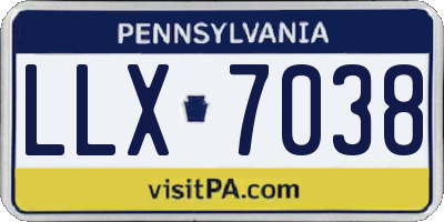 PA license plate LLX7038