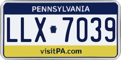 PA license plate LLX7039