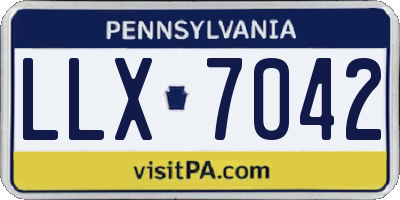 PA license plate LLX7042