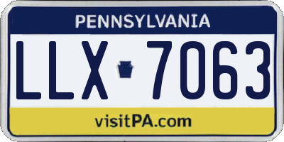 PA license plate LLX7063
