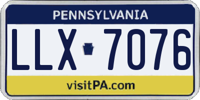 PA license plate LLX7076