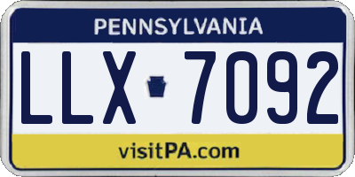 PA license plate LLX7092