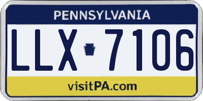 PA license plate LLX7106