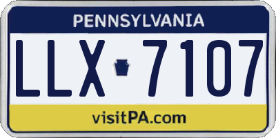 PA license plate LLX7107