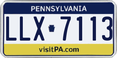 PA license plate LLX7113
