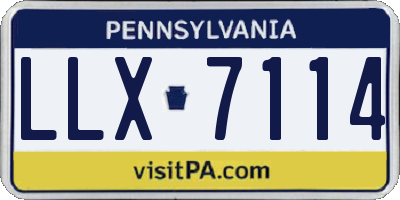PA license plate LLX7114