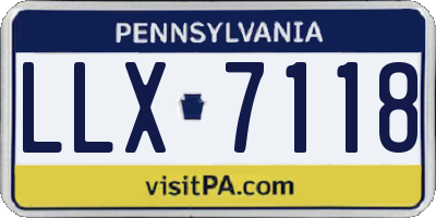 PA license plate LLX7118