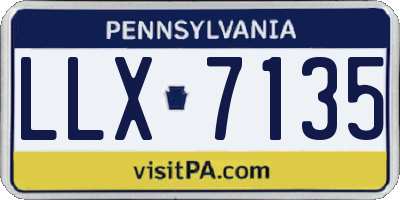 PA license plate LLX7135