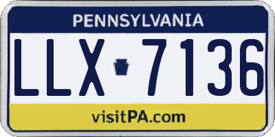 PA license plate LLX7136