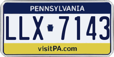 PA license plate LLX7143