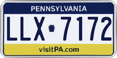 PA license plate LLX7172