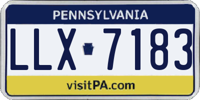 PA license plate LLX7183