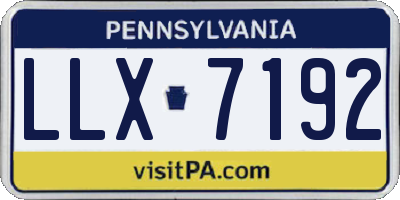 PA license plate LLX7192