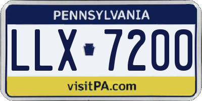 PA license plate LLX7200