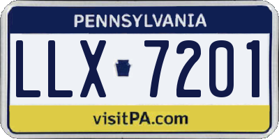 PA license plate LLX7201