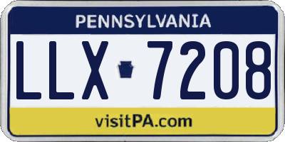 PA license plate LLX7208