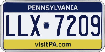 PA license plate LLX7209