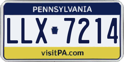 PA license plate LLX7214