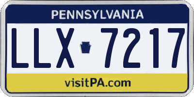 PA license plate LLX7217