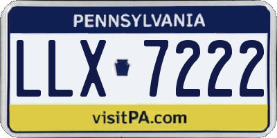 PA license plate LLX7222