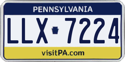 PA license plate LLX7224
