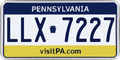 PA license plate LLX7227