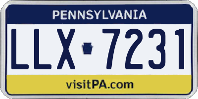 PA license plate LLX7231