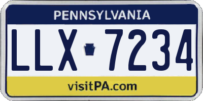 PA license plate LLX7234