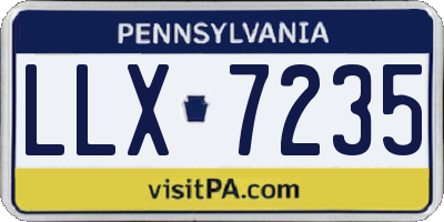 PA license plate LLX7235
