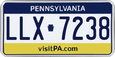 PA license plate LLX7238