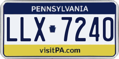 PA license plate LLX7240