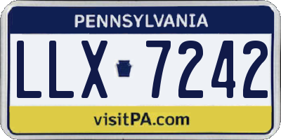PA license plate LLX7242
