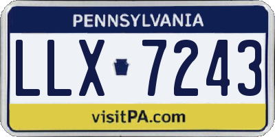 PA license plate LLX7243