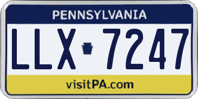 PA license plate LLX7247