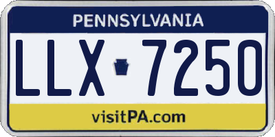 PA license plate LLX7250