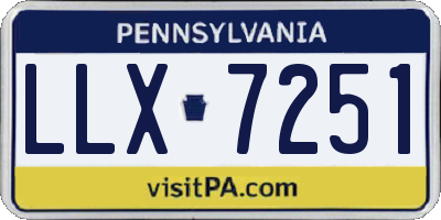 PA license plate LLX7251