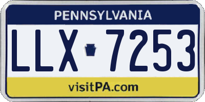 PA license plate LLX7253