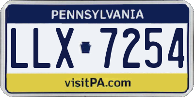 PA license plate LLX7254
