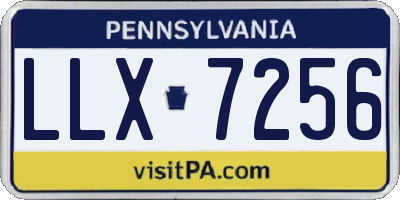 PA license plate LLX7256