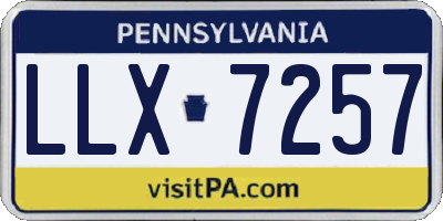 PA license plate LLX7257