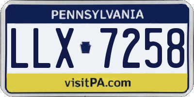 PA license plate LLX7258