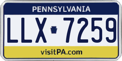 PA license plate LLX7259