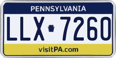 PA license plate LLX7260