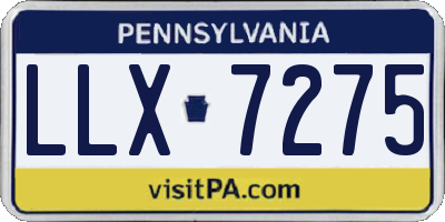 PA license plate LLX7275