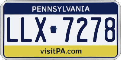 PA license plate LLX7278