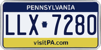 PA license plate LLX7280